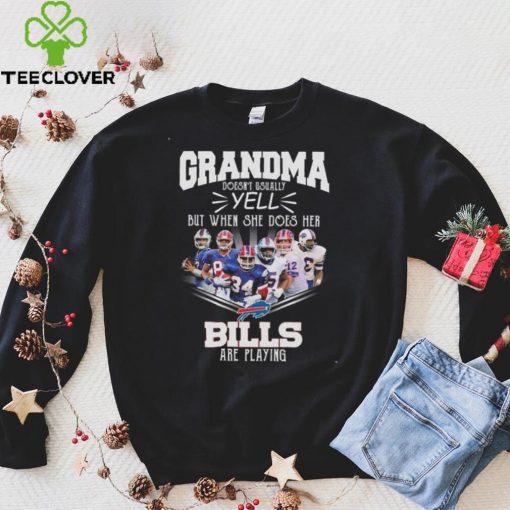Football Team Buffalo Bills NFL 2022 Shirt, Grandma Doesn’t Usually Yell But When She Does Her Bills Are Playing Shirt