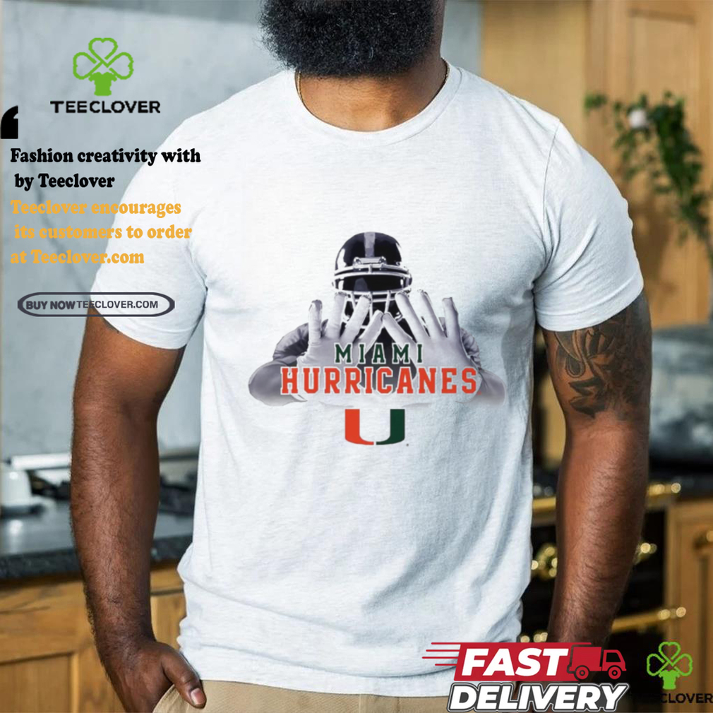 Football player garb Miami Hurricanes logo shirt Football player garb Miami Hurricanes logo shirt