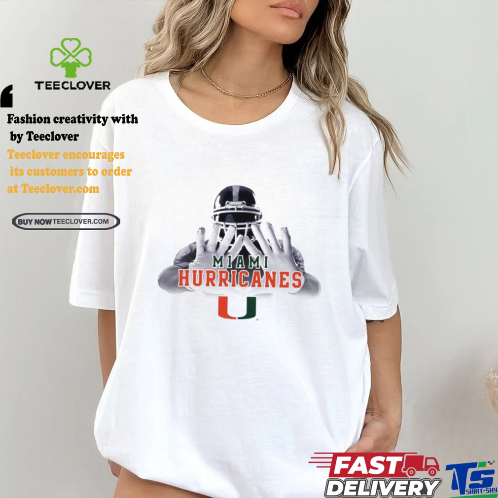 Football player garb Miami Hurricanes logo shirt Football player garb Miami Hurricanes logo shirt