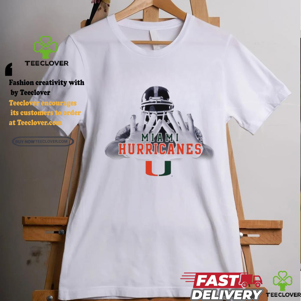 Football player garb Miami Hurricanes logo shirt Football player garb Miami Hurricanes logo shirt