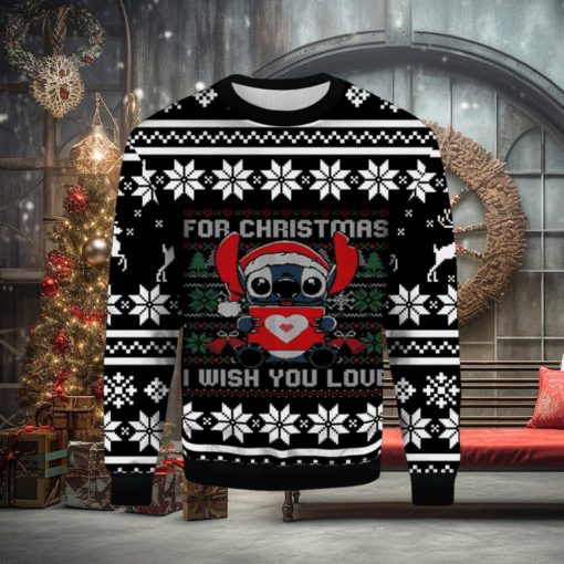 For Christmas I Wish You Love Stitch Ugly Sweater