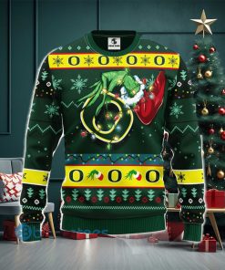 For NCAA Fans Oregon Ducks Grinch Hand Funny Men And Women Christmas Gift 3D Ugly Christmas Sweater