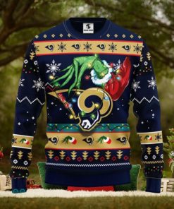 For NFL Fans Los Angeles Rams Grinch Hand Funny Christmas Gift Men And Women Ugly Christmas Sweater