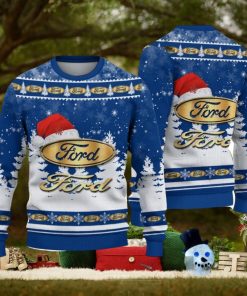 Ford Logo Wearing Santa Hat Christmas Gift Ugly Christmas Sweater Christmas Gift Ideas
