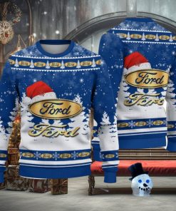 Ford Logo Wearing Santa Hat Christmas Gift Ugly Christmas Sweater Christmas Gift Ideas