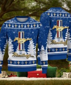 Ford Mustang Santa Hat Pattern Ugly Christmas Sweater For Men And Women