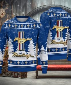 Ford Mustang Santa Hat Pattern Ugly Christmas Sweater For Men And Women