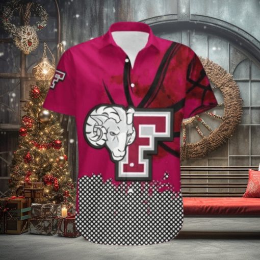 Fordham Rams Hawaii Shirt Basketball Net Grunge Pattern – NCAA