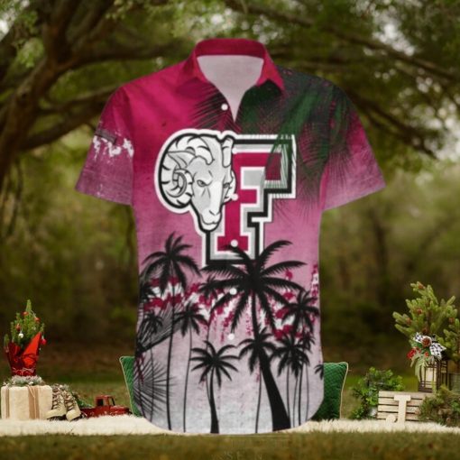 Fordham Rams Hawaii Shirt Coconut Tree Tropical Grunge – NCAA