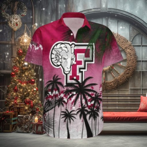 Fordham Rams Hawaii Shirt Coconut Tree Tropical Grunge – NCAA