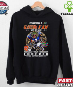 Forever a Florida Gators fan win or lose yesterday today tomorrow forever mascot shirt