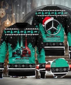 Formula One Team Mercedes AMG Petronas All Over Print Christmas Knitting Ugly Sweater Gift For Christmas