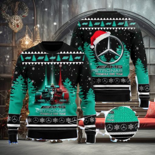 Formula One Team Mercedes AMG Petronas All Over Print Christmas Knitting Ugly Sweater Gift For Christmas