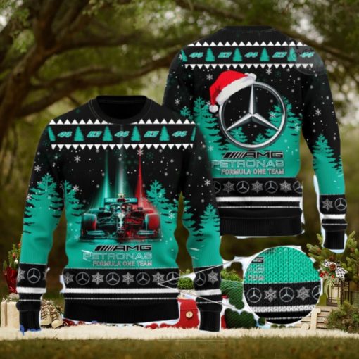 Formula One Team Mercedes AMG Petronas All Over Print Christmas Knitting Ugly Sweater Gift For Christmas