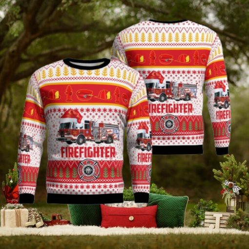 Fort Myers, Lee County, Florida, Iona Mcgregor Fire Protection & Rescue Service District Christmas Ugly Sweater 3D