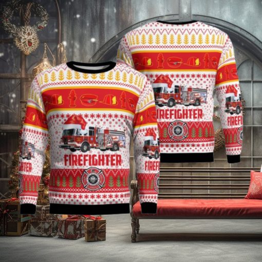 Fort Myers, Lee County, Florida, Iona Mcgregor Fire Protection & Rescue Service District Christmas Ugly Sweater 3D