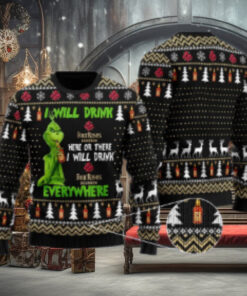 Four Roses Grinch Will Drink Everywhere Ugly Sweater