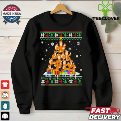 Fox Xmas tree Christmas ugly shirt