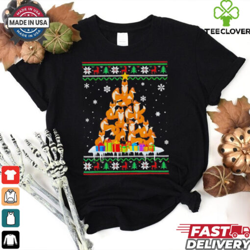 Fox Xmas tree Christmas ugly shirt