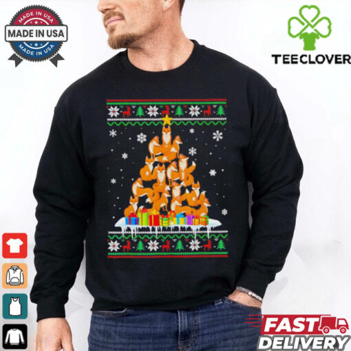 Fox Xmas tree Christmas ugly shirt