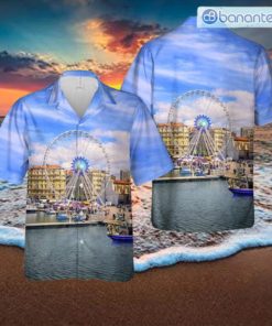 France Grande Roue De Marseille Ferris Wheel Tropical Beach Hawaiian Shirt