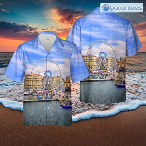 France Grande Roue De Marseille Ferris Wheel Tropical Beach Hawaiian Shirt