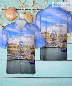 France Grande Roue De Marseille Ferris Wheel Tropical Beach Hawaiian Shirt