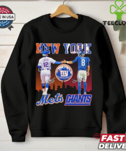 Francisco Lindor New York Mets X Daniel Jones New York Giants Shirt 1 Francisco Lindor New York Mets X Daniel Jones New York Giants Shirt
