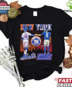 Francisco Lindor New York Mets X Daniel Jones New York Giants Shirt 2 Francisco Lindor New York Mets X Daniel Jones New York Giants Shirt