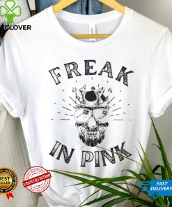 Freak in pink skull shirt