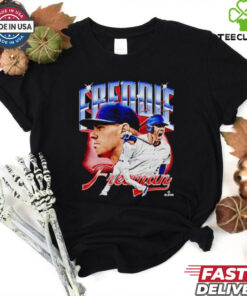 Freddie Freeman shout picture collage Los Angeles baseball MVP signature shirt