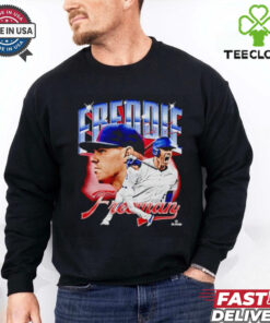Freddie Freeman shout picture collage Los Angeles baseball MVP signature shirt