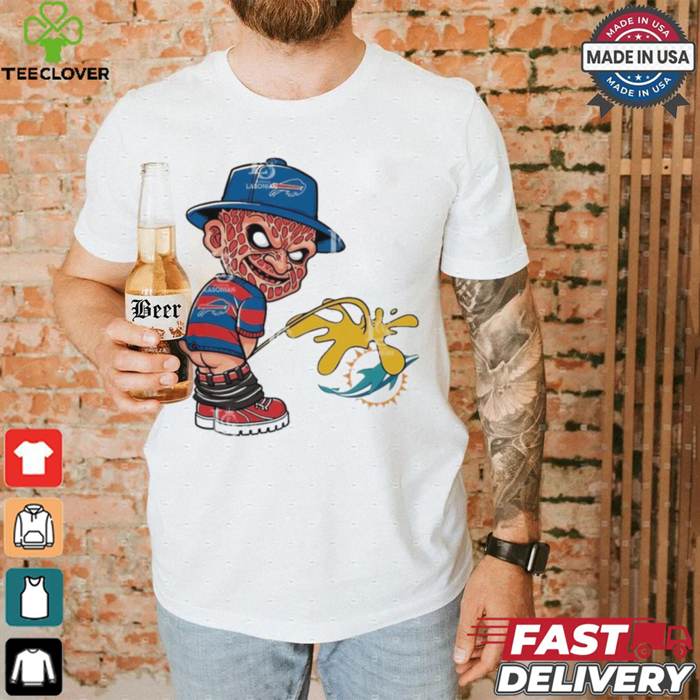 Freddy Krueger Buffalo Bills Piss On Miami Dolphins Halloween 2024 NFL Shirt Freddy Krueger Buffalo Bills Piss On Miami Dolphins Halloween 2024 NFL Shirt