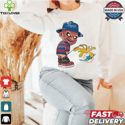 Freddy Krueger Buffalo Bills Piss On Miami Dolphins Halloween 2024 NFL Shirt