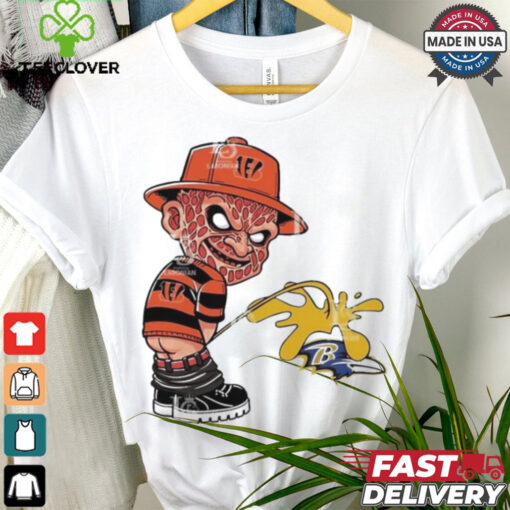 Freddy Krueger Cincinnati Bengals Piss On Baltimore Ravens Halloween 2024 NFL Shirt