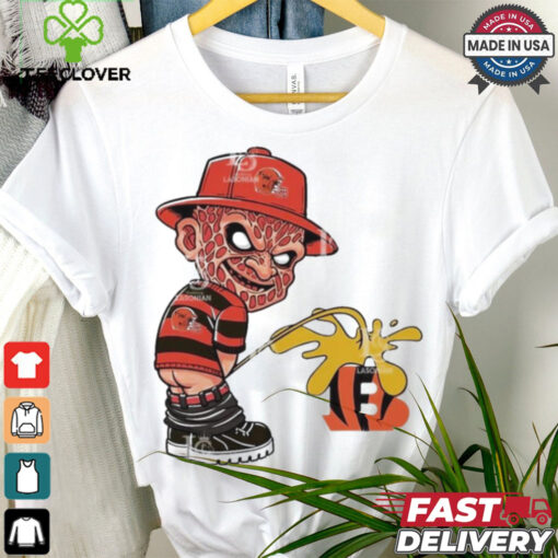 Freddy Krueger Cleveland Browns Piss On Cincinnati Bengals Halloween 2024 NFL Shirt
