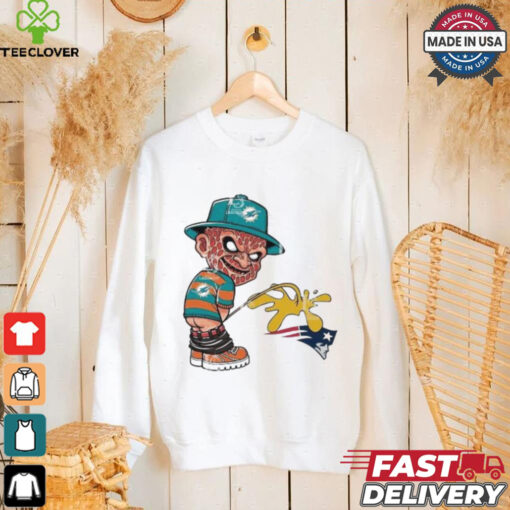 Freddy Krueger Miami Dolphins Piss On New England Patriots Halloween 2024 NFL Shirt
