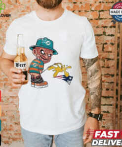 Freddy Krueger Miami Dolphins Piss On New England Patriots Halloween 2024 NFL Shirt