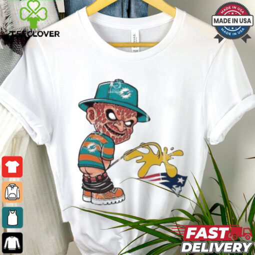 Freddy Krueger Miami Dolphins Piss On New England Patriots Halloween 2024 NFL Shirt