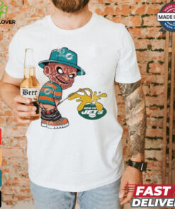 Freddy Krueger Miami Dolphins Piss On New York Jets Halloween 2024 Shirt
