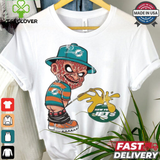 Freddy Krueger Miami Dolphins Piss On New York Jets Halloween 2024 Shirt