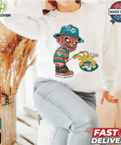 Freddy Krueger Miami Dolphins Piss On New York Jets Halloween 2024 Shirt