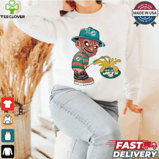 Freddy Krueger Miami Dolphins Piss On New York Jets Halloween 2024 Shirt