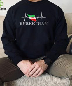 Free Iran Symbol Flag Heartbeat Freedom Love T Shirt