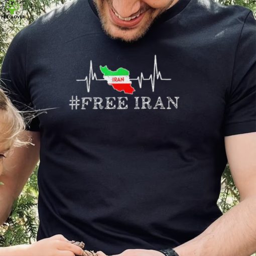 Free Iran Symbol Flag Heartbeat Freedom Love T Shirt