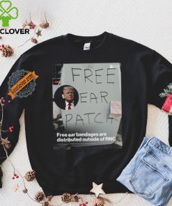 Free ear patches are being given out outside of the rnc in milwaukee shirt