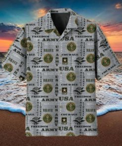 Freedom Honor Protect Mutiservice US Army Hawaiian Shirt Veteran