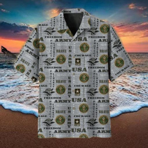 Freedom Honor Protect Mutiservice US Army Hawaiian Shirt Veteran