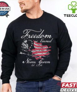 Freedom Is Earned Never Given Est 1776 America Flag T shirt 1 Freedom Is Earned Never Given Est 1776 America Flag T shirt
