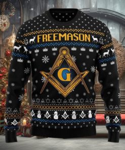 Freemason Christmas Ugly Sweater Long Sleeve Crewneck